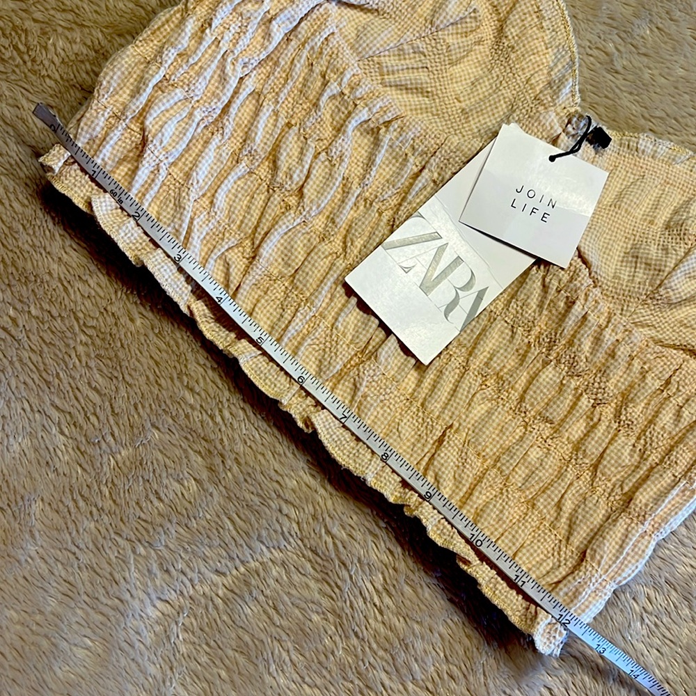 ZARA Gingham Corset Crop Top - Picture 11 of 11
